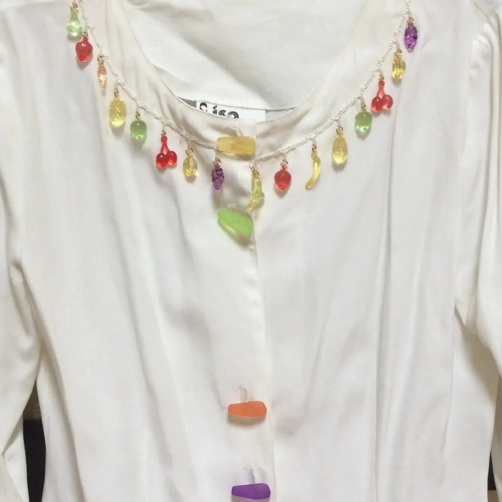 NWT Unique Vintage Lisa Peron Sz M Rayon Jacket w Bead Enhancement - Picture 1 of 8